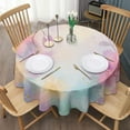 thumbnail image 3 of Colorful Floral Pattern Round Tablecloth 60"x60",Wrinkle Wipeable Table Cloth for Kitchen Dining Room Picnic Patio Party, 3 of 6