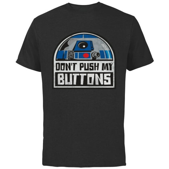 Star Wars R2-D2 Droid Don't Push My Buttons - Short Sleeve Cotton T-Shirt for Adults - Customized-Black