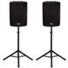 Podium Pro PP1502A DJ 15" Powered Active 1800 Watt Speakers and Stands DJ PA PP1502ASET1