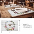 thumbnail image 3 of Placemats Set of 6, Spring Daisy Woven Placemat, Linen Place Mats for Kitchen/Dining Tables, Pink Flowers Wreath Leaves Farmhouse White Wood Washable Table Mats for Party, 3 of 8