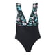 thumbnail image 1 of Traje De BañO Para Mujer Bikini Sin Mangas Estampado De Costura Costura Sin Espalda Traje De BañO Con Volantes XBTCLXEBCO Verde Negro;S, 1 of 6