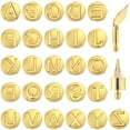 thumbnail image 1 of 28Pcs Wood Burning Tip Copper Letters Wood Burning Tool Wood Burning Alphabet Template Branding and Personalization Tool for Embossing Carving Crafts DIY Hobby, 1 of 10