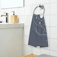 thumbnail image 3 of Yayeee 2 Pack Hand Towels for Bathroom 100% Cotton 16" x 28" Soft Absorbent Kitchen Towel, White Cat Planet, 3 of 7