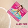 thumbnail image 3 of Manta de playa DPWCVM, impermeable y arenosa, 200 x 210 cm, color rosa, 3 of 9