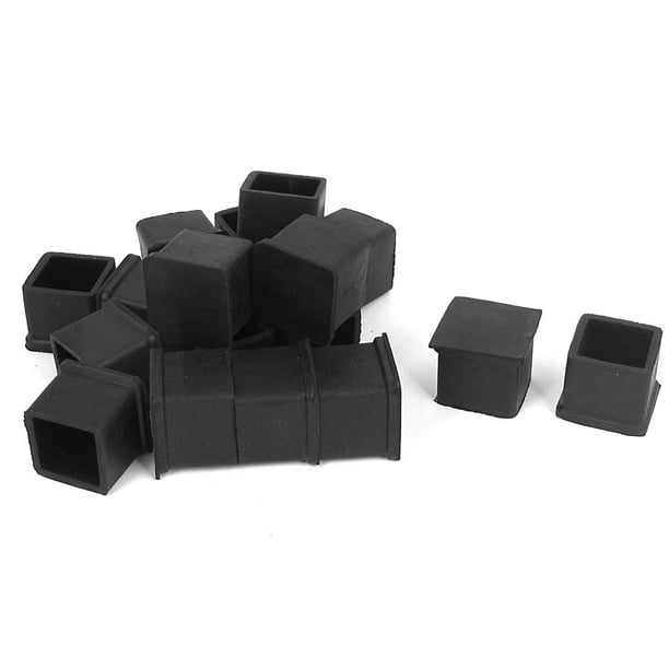 Unique Bargains 18 Pcs Antislip Rubber Square 20mm X 20mm Chair Foot Cover Table Furniture Leg Protector Black Walmart Com Walmart Com