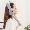 thumbnail image 3 of Women's Winter Plush Earwarmer Bunny Earmuffs with Moving Jumping Rabbit Ears Windproof Airbag Ear Bag, 3 of 4