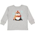 thumbnail image 3 of Inktastic Cute Winter Penguin in Hat and Scarf with Snowflakes Boys or Girls Long Sleeve Toddler T-Shirt, 3 of 5