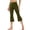 Army Green #14, variant on Women's High Waisted Flare Capri Leggings with Pockets, Tummy Control Stretch Yoga Cropped Pants, Workout Activewear Army Green S