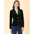 thumbnail image 3 of Chaqueta De Terciopelo De Oficina Frontal Con Botón De Solapa Con Muesca Vintage Para Mujer Verde oscuro L, 3 of 6