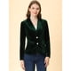 thumbnail image 3 of Chaqueta de Terciopelo Allegra K Vintage Verde Oscuro S, 3 of 6