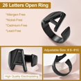 thumbnail image 2 of HAHDAXIA Gold Bold Initial Letter Open Ring Adjustable, GoldChic Jewelry Women Statement Rings Personalised Engraved Womenu2019s Signet Ring for Party, 2 of 7