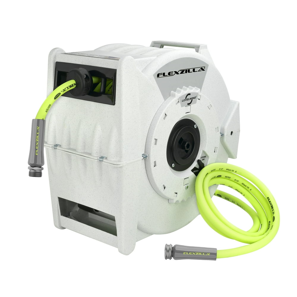 Flexzilla® Retractable Water Hose Reel with Levelwind™ Technology, 1/2