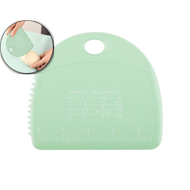Dvruxg Bench Scraper, Silicone Pastry and Dough Cutter, Multipurpose Dough Cutter Tool Cake Pizza Cutter with Measuring Scale, Bench Knife Kitchen Dough Scraper Bread Cutter for Baking