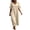 Beige, variant on Antinious Ladies V-Neck Short Sleeve Solid Lightweight Versatile Casual Long Dress with Side Pocket Layout