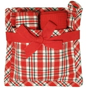 Plaid Christmas Kitchen Gift Sets Holiday Kitchen Towels Pot Holder Gift Set Red and Green for Kitchen Cooking and Baking During Christmas Holiday Season