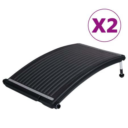moobody 2 Piece Curved Pool Solar Heat Panels with Adjustable Legs Above Ground Swimming Pool Heating System Black 43.3 x 25.6 x 2.8 Inches (L x W x H)