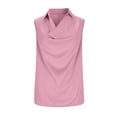thumbnail image 2 of TaTaai Women's Elegant Sleeveless Lapel Draped Neck Satin Blouses Solid Color Fashion Casual Lightweight Tops Comfortable for Party Office Dating Gift, 2 of 8