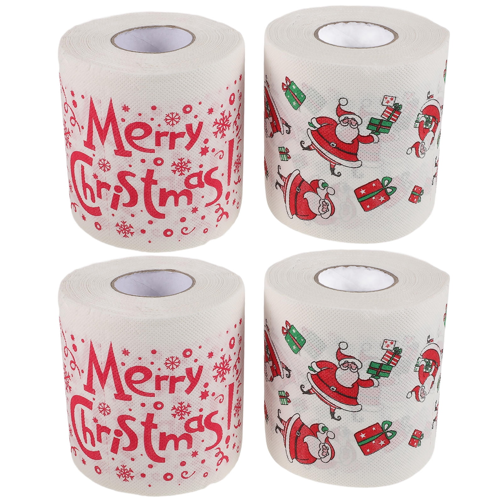 FONDOTIN 4 Rolls Cute Toilet Paper Assorted Color Paper Novelty Toilet Paper Roll Christmas Decor
