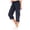 Navy, variant on Womens Capris with Pockets Loose Fit Casual Capri Pants Dressy Lightweight Ladies Baggy Cargo Pants for Hiking(Black,L)
