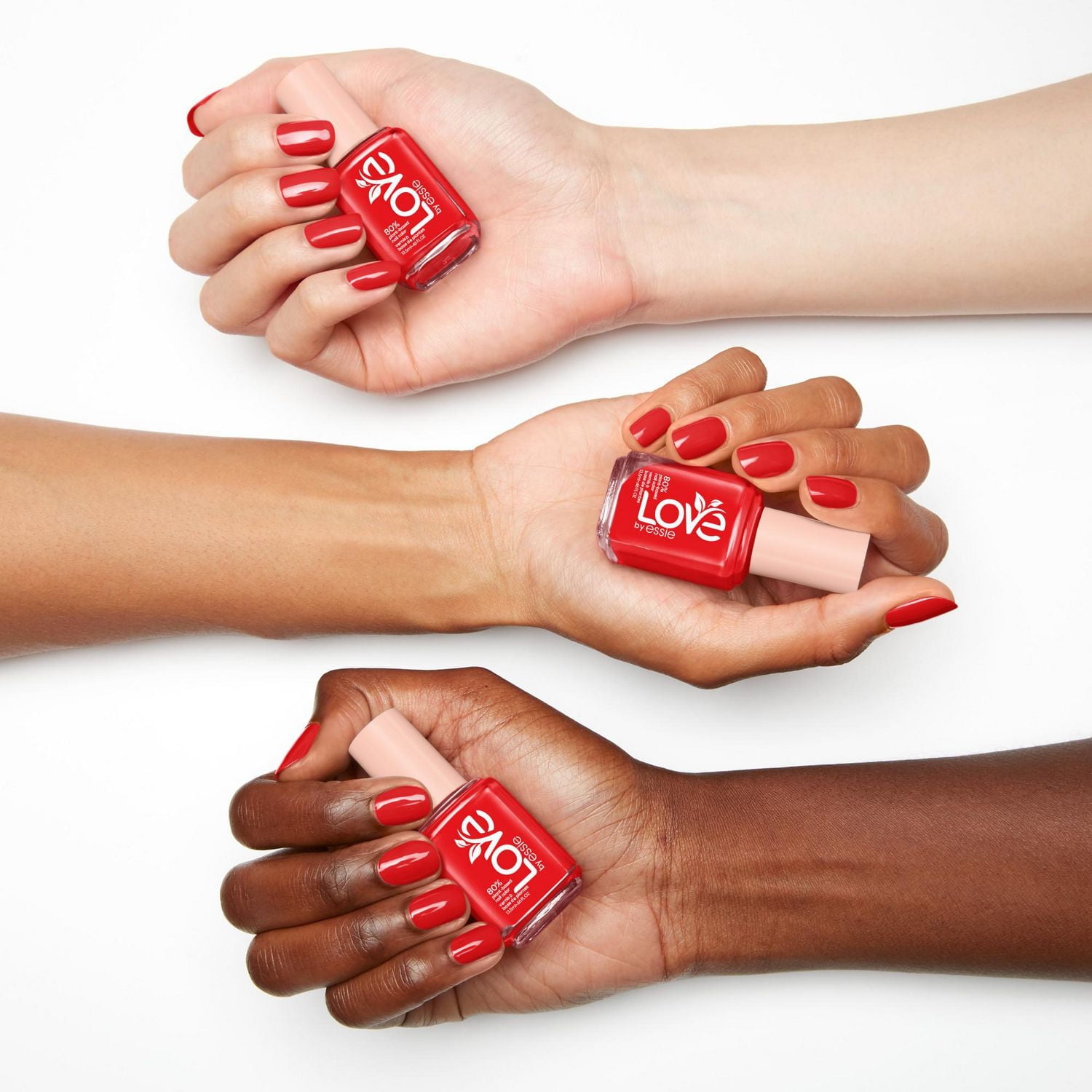 essie plant-based vegan nail polish, creamy finish, 8-free, lust for life, red, 13.5ml, plant-based nail polish