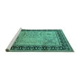 thumbnail image 2 of Ahgly Company Machine Washable Indoor Rectangle Oriental Turquoise Blue Industrial Area Rugs, 5' x 7', 2 of 4