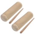 thumbnail image 4 of FRCOLOR Guiro Instrument 2 Sets Guiro Wood Percussion Instrument Early Education Instrument for Developing Music Potential,1.57"X1.57"X5.51", 4 of 4