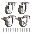 thumbnail image 1 of Ruedas giratorias Apuakthei con freno, ruedas de goma para muebles de 25 mm con capacidad de 44 kg, ruedas para muebles, ruedas industriales, 2 con frenos + 2 sin frenos, color gris, 1 of 5