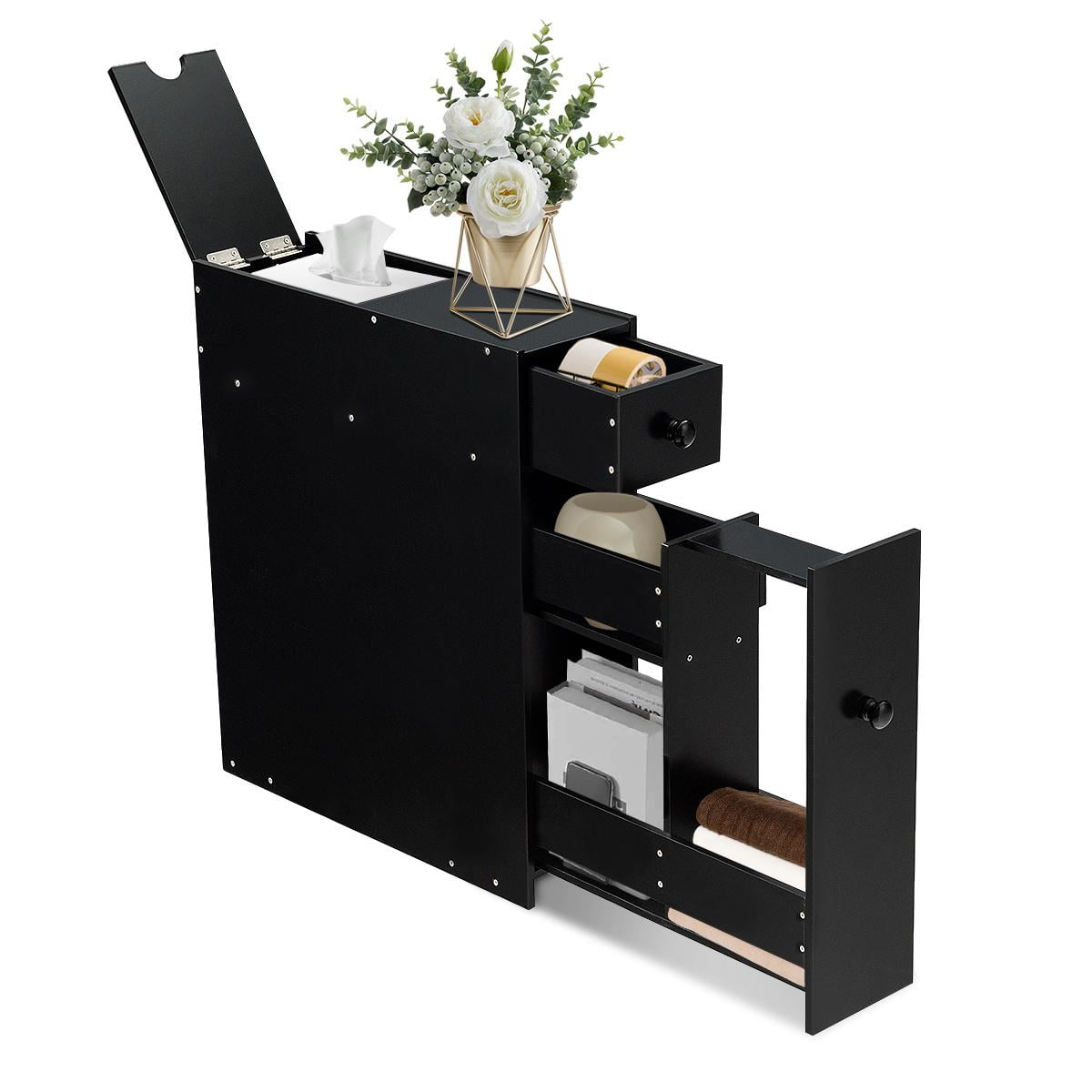 Giantex Freestanding Bathroom Floor Small Storage W/2