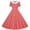 Red, variant on Tumotour Summer T-Shirt Dress for Women's Flowy Pleated A-Line Dress Lapel Short Sleeve Mid-Length Plaid Beach Sundress