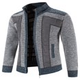 thumbnail image 2 of Cardigan pour Homme à Fermeture Éclair Intégrale, Col Montant, Coupe Ajustée, Chandail Tricoté Décontracté, 2 of 5