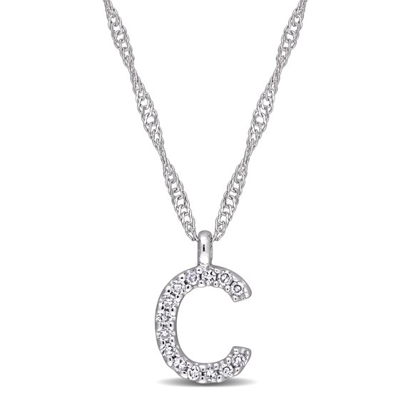 Everly Women's .05CT TW Diamond 14k White Gold Pendant