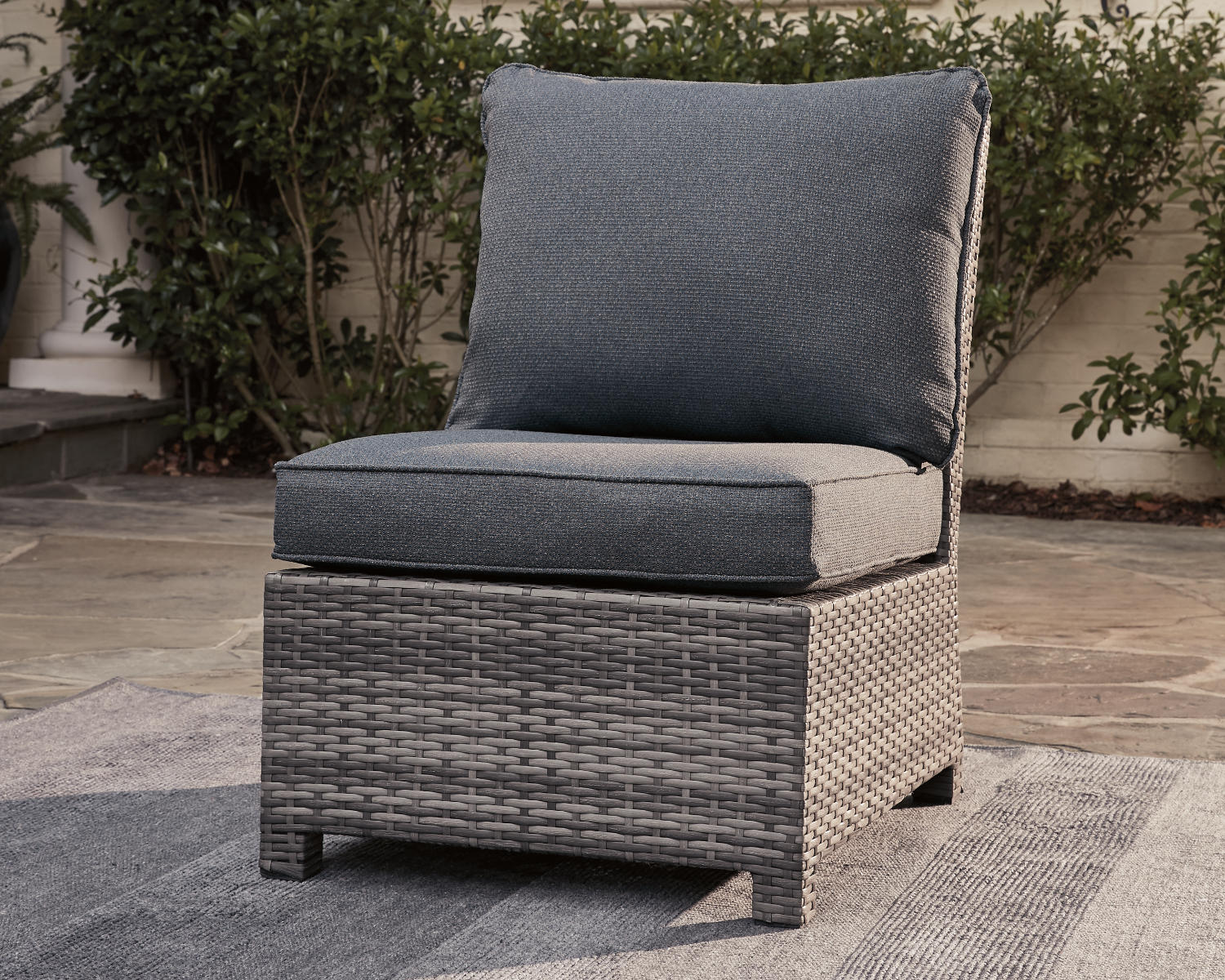 Signature Design by Ashley Salem Beach Outdoor Resin Wicker Armless Chair, Gray - image 2 of 6