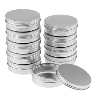 Houseables Aluminum Tin Jars, 1 Oz, 30 ML Gram Jar, 12 pcs, Cosmetic Sample  Metal Tins Empty Container, Round Pot Screw Cap Lid, Small Ounce for Lip  Balm, Salve, Make Up, Eye