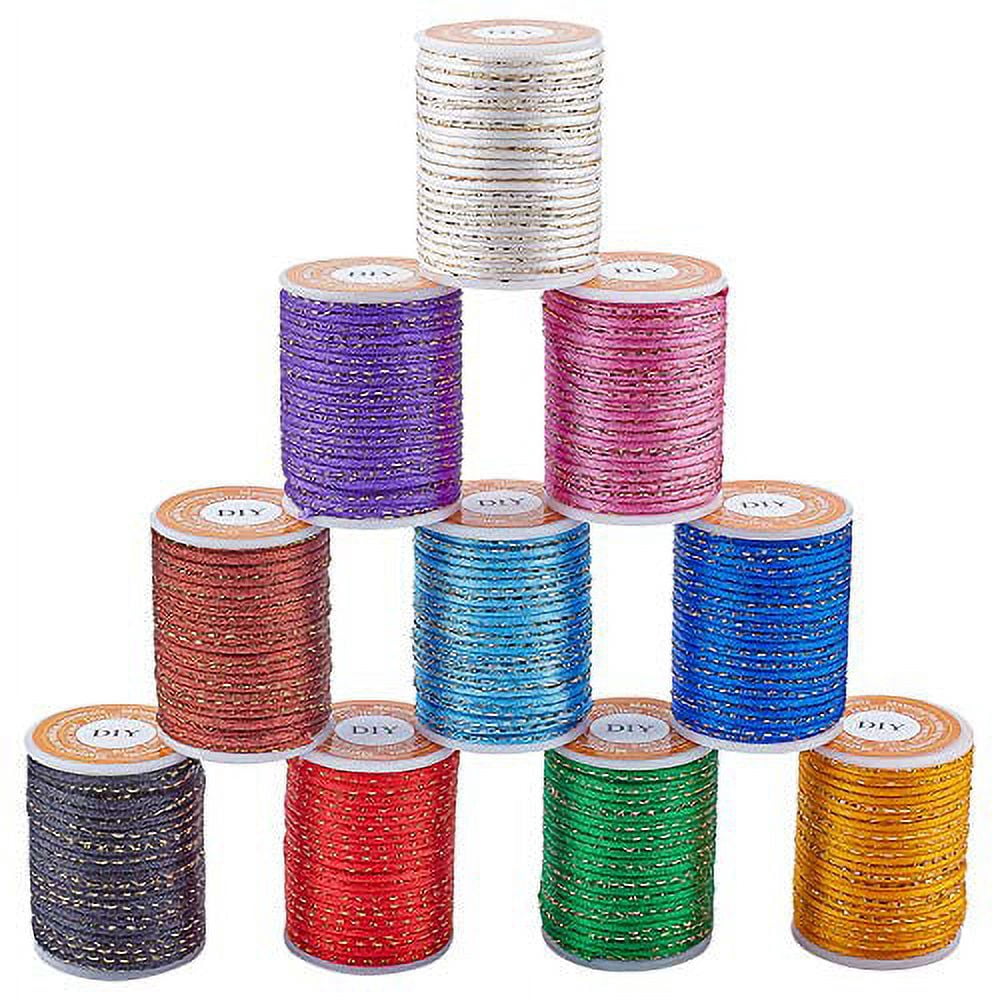 264 Yard 1mm Waxed Polyester Cord Twisted Sewing Waxed Thread Stitching Thread Cord for for DIY Bracelets Necklace Jewelry Making Friendship Bracelet - 22 Colors