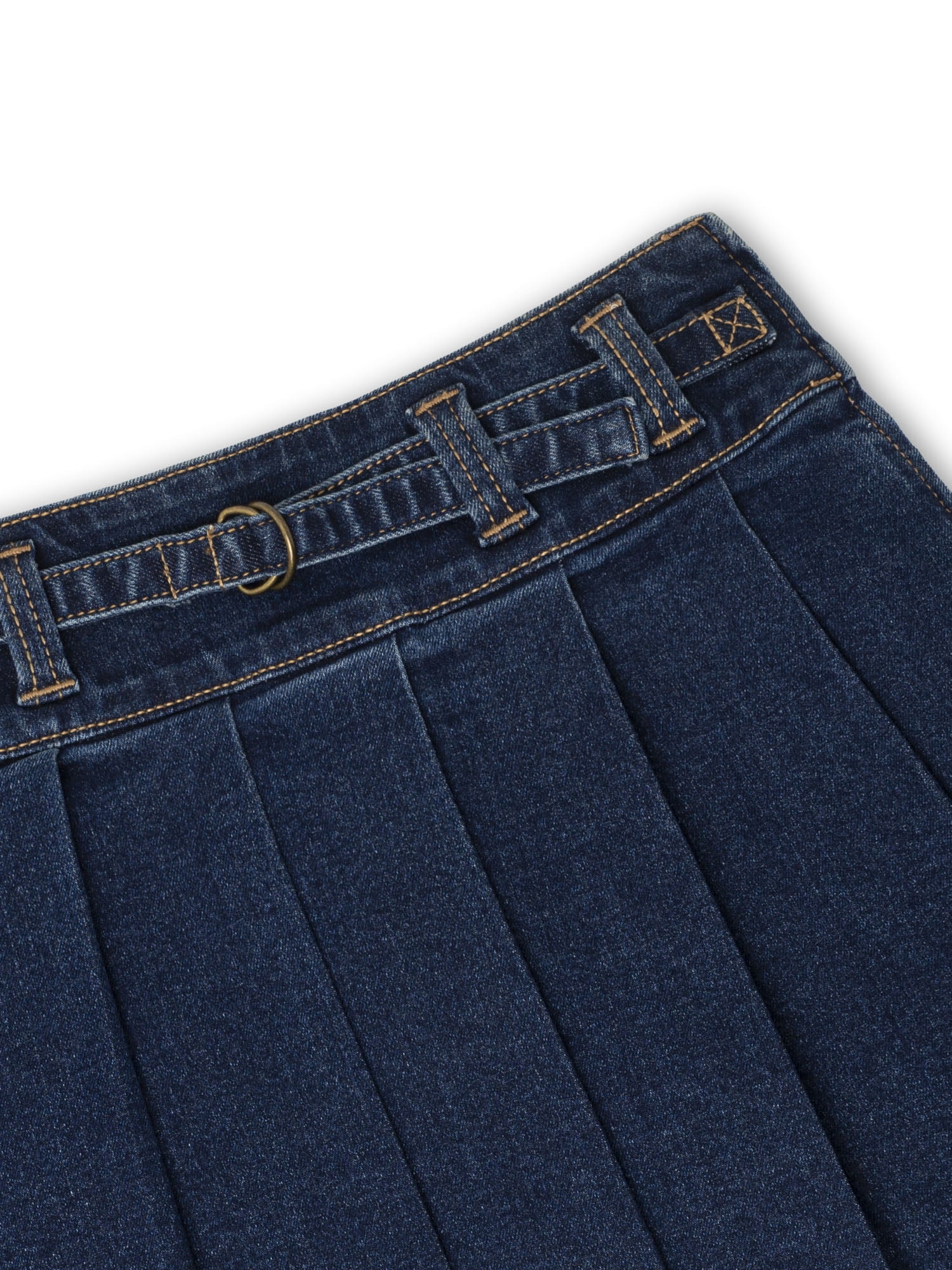 【WONDER WONDER】Poki Teen Black Blue Denim Pleated Skirt Wonder Nation Girls Pleated Skirt, Sizes 4-18 & Plus