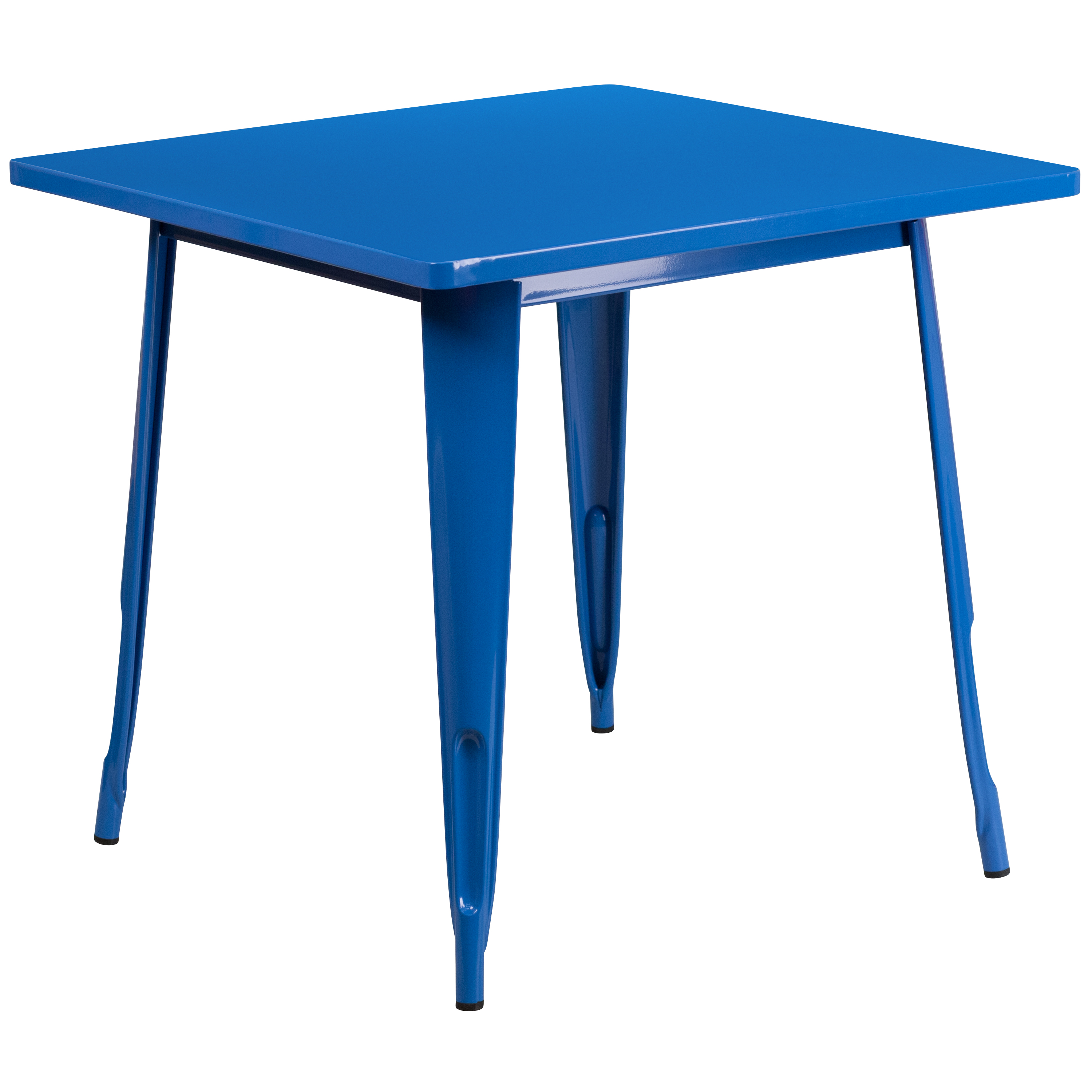 Flash Furniture Commercial Grade 31.5" Square Blue Metal Indoor-Outdoor Table Set with 4 Arm Chairs - image 4 of 5