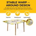 thumbnail image 4 of Sunflower Floral Table Cloths for 5 Foot Rectangle Tables, Farmhouse Pastoral Daisy Bees Beige Burlap Patio Waterproof Elastic Fitted Tablecloths, Washable Rectangular Table Cover for Camping, 4 of 8