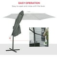 thumbnail image 4 of Outsunny Parasol Déporté de Patio 10 Pieds avec Base, Gris Foncé, 4 of 10