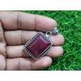 thumbnail image 3 of Fabulous Madagascar Red Ruby Faceted Gemstone Handmade 925 Sterling Silver Pendant 25 mm, 3 of 4