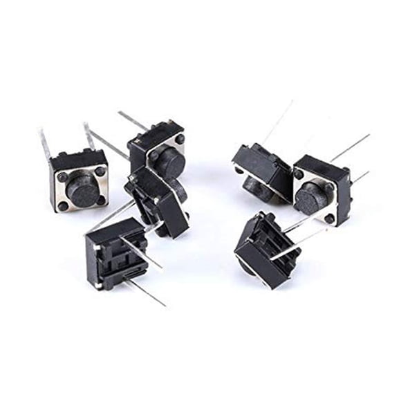 Tactile Push Button For Arduino Compatible Electronics Hobbies, Through Hole Mounting Momentary Contact Switch, 6x6x5mm, 100pcs