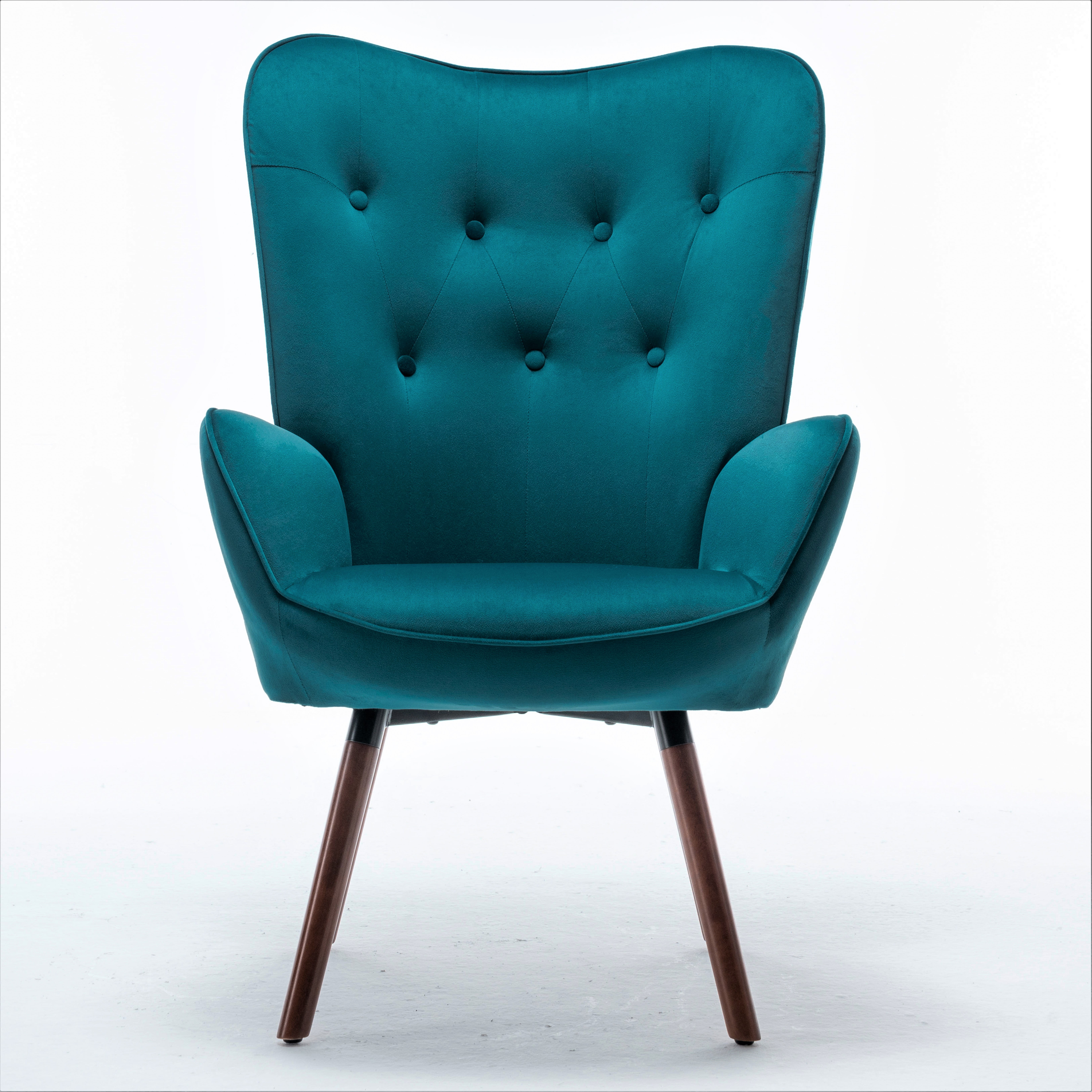 US Pride Furniture Kreedence 26.38" W Microfiber Wing Back Armchair, Greynish Blue