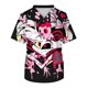 thumbnail image 1 of Hazbin Hotel Hombres de manga corta con cuello en V Impreso bolsillo en el pecho Top Rosa/3XL, 1 of 3