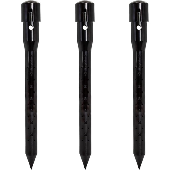 14 in. Plant Watering Stake (3 Pack) (Black) | UV-Protected ABS Plastic Deep Root Irrigation Spike for Yard Plants, Shrubs, Vines