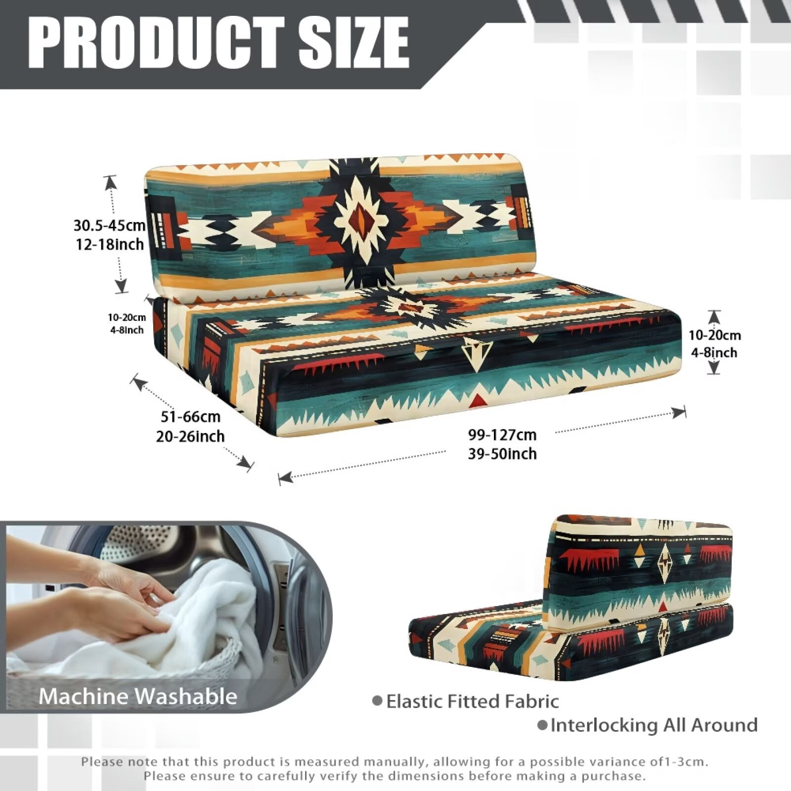 Pzuqiu RV Dinette Cushion Covers Aztec Print Camper Cushion Slipcovers Washable Comfortable Stretch Fabric for RV Camper Car Bench Seats