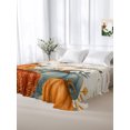 thumbnail image 6 of Full Flat Sheet Only Thanksgiving HELLO Pumpkins Soft Microfiber Cooling Bedding Sheets Pastoral Fall Leaves Flat Bed Sheet for Hotel,Home Decor, 6 of 9