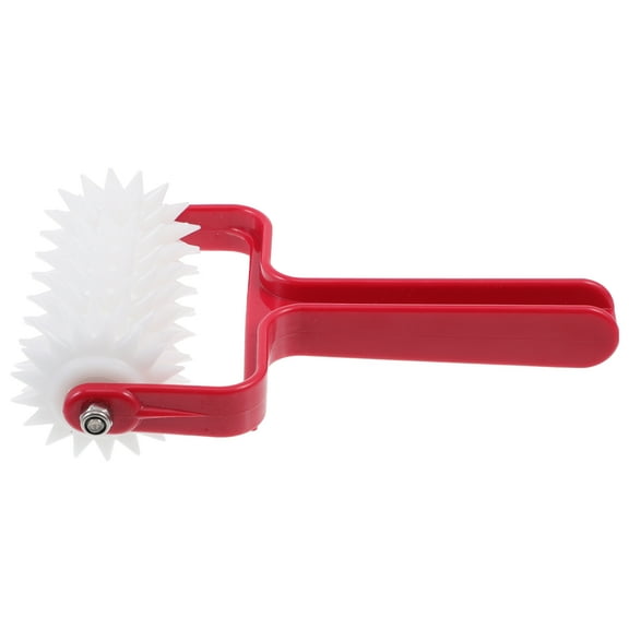 Supvox Pizza Hole Puncher Red Plastic Stainless Steel Baking Supply
