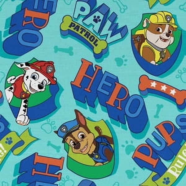 Paw Patrol 1 Yard 100% Cotton Chase, Blue, 44" Wide for Quilting & Sewing