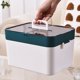 thumbnail image 1 of Caja dispensadora de medicamentos de plástico | Divisor preciso de cápsulas de tabletas | Dosis ajustable, plástico inodoro seguro, blanco/verde/amarillo | 28,5x21x16cm | Organizador de píldoras, 1 of 6