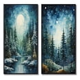 thumbnail image 2 of Designart "Snowy Evergreen in Winter II" Winter Landscape Framed Wall Art Set Of 2 - Green Landscapes Frame Gallery Set For Office Decor, 2 of 7