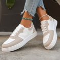 thumbnail image 6 of QWKLEAJ Women’s Color Block Platform Sneakers, Lace Up Low Top Casual Skate Shoes Non Slip Lightweight Walking Sneakers for Daily Street Travel Khaki 8, 6 of 6